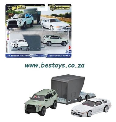 Hot Wheels Car Culture Team Transport Toyota Supra 1989 + Toyota 4Runner 2018 + Trailer