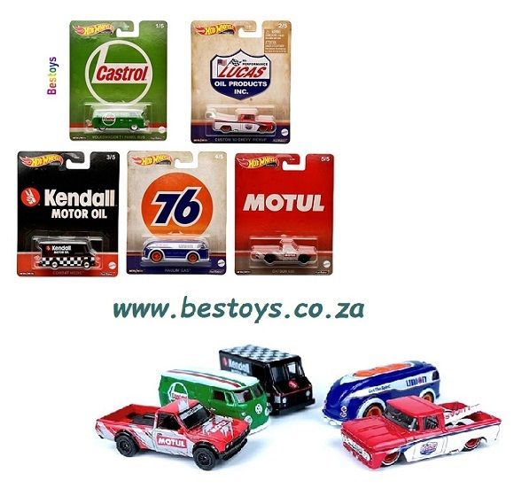 Hot Wheels Premium Set Oils Haulin Gas Tanker VW Kombi Chevy Pickup Datsun 620 Combat Medic