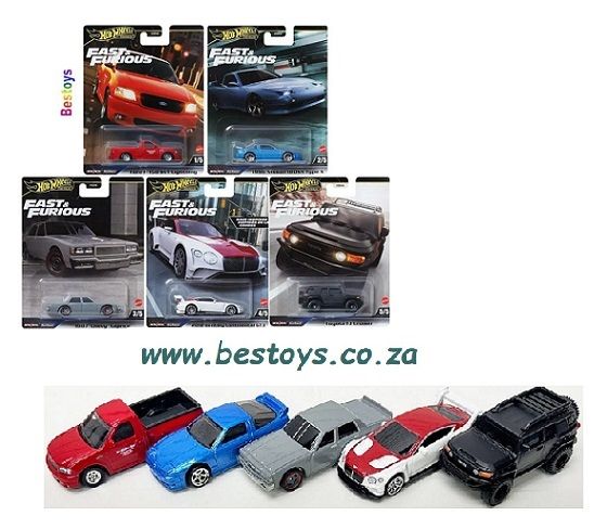 Hot Wheels Set Fast &amp; Furious Ford SVT Nissan 180 SX Chevy Caprice Bentley Con Toyota FJ Land Cruiser