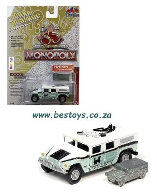 Johnny Lightning Pop Culture Hummer H 1 H1 2004 &quot;Monopoly&quot; + Game Token