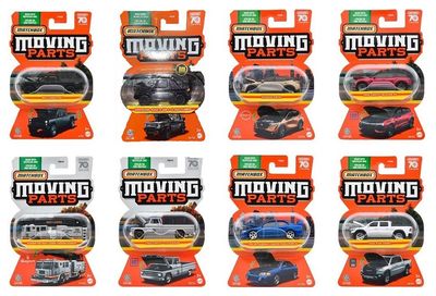 Matchbox Moving Parts 2023 Release H set with Super Chase Mercedes Benz Chevy Bollinger Seagrave Dodge
