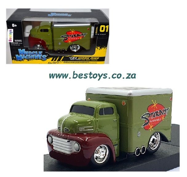 Maisto Muscle Machines Work Rig Ford COE Box Truck 1950 &quot;Stardust Garage&quot;