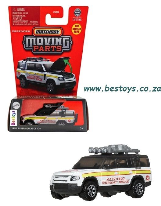 Matchbox Moving Parts 2025 Release D Land Rover Defender 130 &quot;Emergency Rescue&quot;