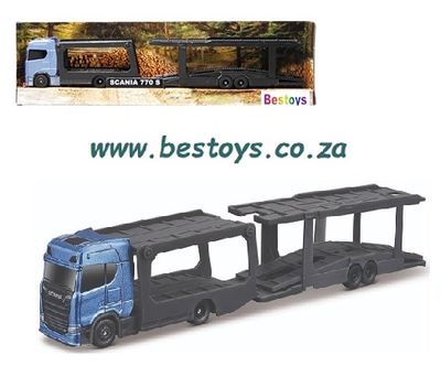 Maisto Mini Work Machines Scania 770 S 770S Car Transporter Truck &amp; Trailer