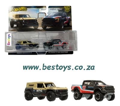 Hot Wheels Car Culture 2 pk Ford Bronco R + Ford F 150 F150 Raptor 2017