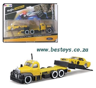 Maisto Elite Transport Mack B 61 B61 Recovery Truck + Ford Mustang 1965 &quot;Edelbrock&quot;