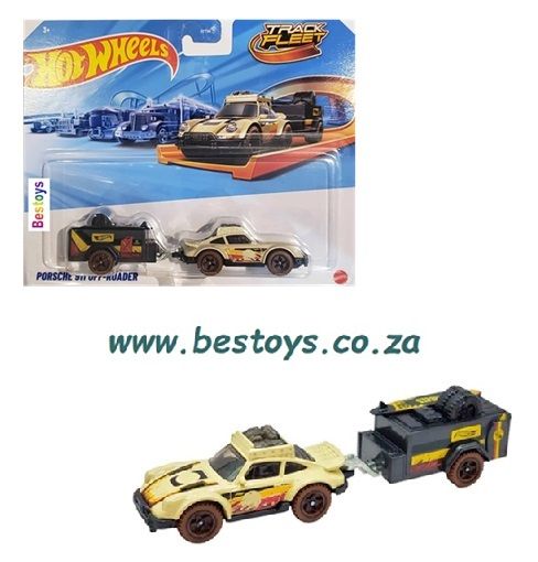 Hot Wheels Track Fleet Porsche 911 + Camper Trailer Offroad