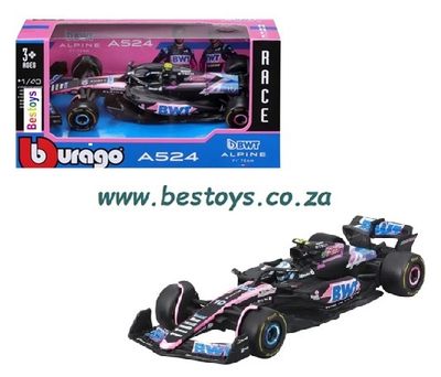 Burago 38219 Formula 1 F1 BWT Alpine A524 No 10 Gasly GP 2024