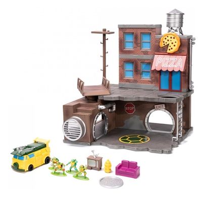 JADA Nano Set 34679 Teenage Mutant Ninja Turtles TMNT Turtle Lair playset diorama + diecast figures
