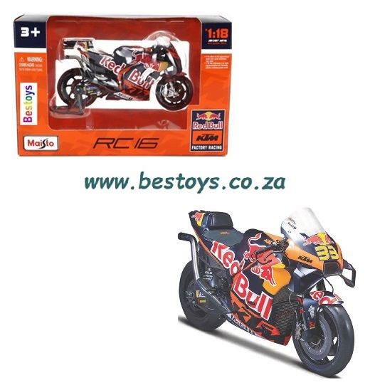 Maisto Motorcycle Bike Moto GP 2023 KTM RC 16 RC16 Factory Racing No 33 Binder "Red Bull"