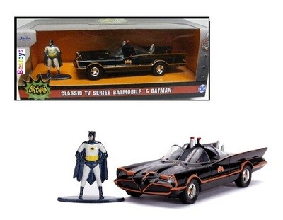 JADA Diecast Model Car Batman Batmobile + Figurine Classic TV Series Movie Film TV 1/32 scale new in pack JADA Diecast Model Car Batman Batmobile + Figurine Classic TV Series Movie Film TV 1/32 scale new in pack