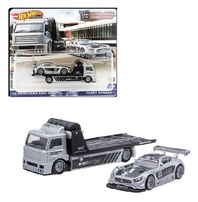 Hot Wheels Car Culture Team Transport Mercedes Benz AMG GT 3 GT3 2016 + Fleet Street Transport Truck