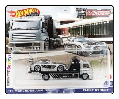 Hot Wheels Car Culture Team Transport Mercedes Benz AMG GT 3 GT3 2016 + Fleet Street Transport Truck