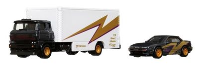 Hot Wheels Car Culture Team Transport Nissan Silvia S 13 S13 + Sakura Sprinter Car Transporter Truck