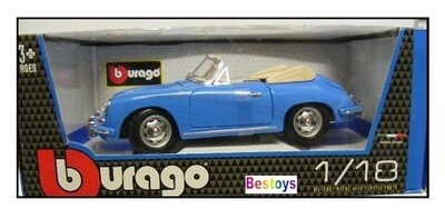 Burago Diecast Model Car 12025 Porsche 356 B Cabrio 1961 1/18 scale