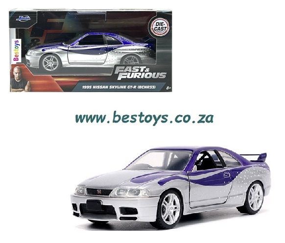 JADA 24037 Nissan Skyline GT-R R33 1995 Fast & Furious Movie Film TV JADA 24037 Nissan Skyline GT-R R33 1995 Fast & Furious Movie Film TV