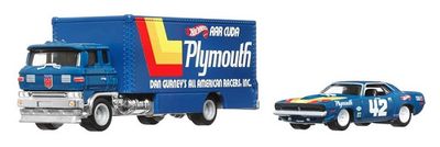 Hot Wheels Car Culture Team Transport Plymouth AAR Cuda 1970 + Sakura Sprinter Truck