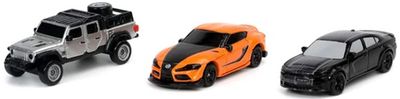 JADA Nano Set Hollywood Rides Fast &amp; Furious Dodge Charger Jeep Gladiator Toyota GR Supra Movie Film