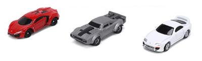 JADA Nano Set Hollywood Rides Fast &amp; Furious Lykan Ice Charger Toyota Supra Movie Film