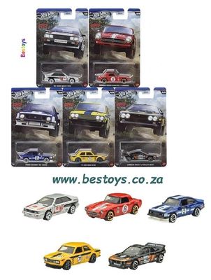 Hot Wheels Silver Series Rally Racers Set Ford Escort Lancia 037 Datsun 510 Honda S 800 Audi Quattro