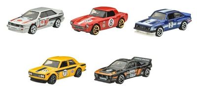 Hot Wheels Silver Series Rally Racers Set Ford Escort Lancia 037 Datsun 510 Honda S 800 Audi Quattro