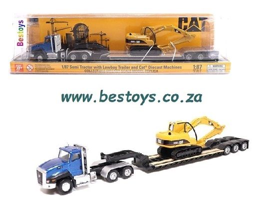 Diecast Masters 84415 CAT Caterpillar Semi Horse Truck + Lowboy Trailer + CAT 315C L Excavator Diecast Masters 84415 CAT Caterpillar Semi Horse Truck + Lowboy Trailer + CAT 315C L Excavator
