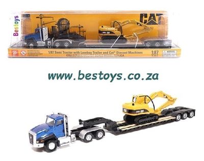 Diecast Masters 84415 CAT Caterpillar Semi Horse Truck + Lowboy Trailer + CAT 315C L Excavator