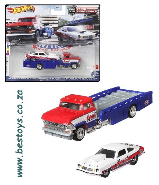 Hot Wheels Car Culture Team Transport Chevy Vega Pro Stock 1974 + Horizon Hauler