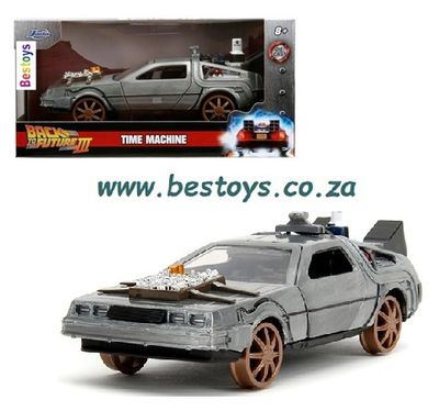 JADA 34786 Hollywood Delorean Time Machine with rail wheels Back to the Future 3