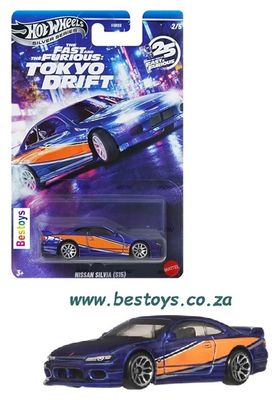 Hot Wheels Fast & Furious HNR88 Tokyo Drift 25th Anniversary Nissan Silvia S 15 S15 Hot Wheels Fast & Furious HNR88 Tokyo Drift 25th Anniversary Nissan Silvia S 15 S15