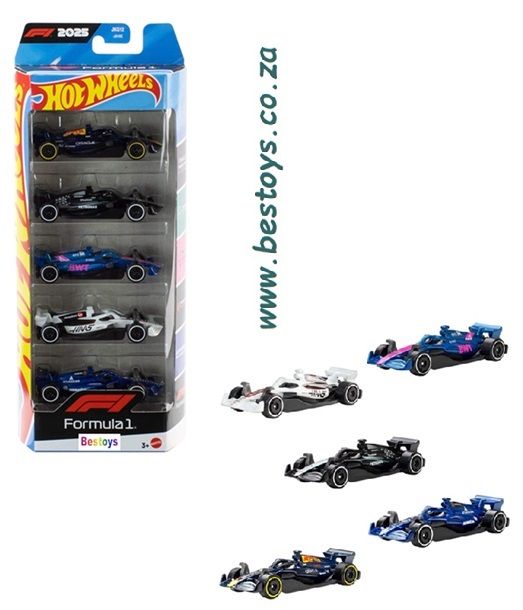 Hot Wheels JLN11 5 pk F 1 F1 Formula 1 2025 Red Bull Mercedes AMG Alpine Haas Williams