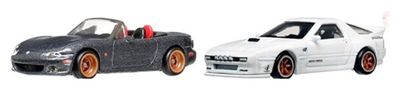 Hot Wheels Car Culture 2 pk Mazda Mazdaspeed Miata 2004 + Mazda RX 7 RX7 FC Pandem