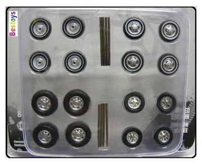 Greenlight Model Car Wheel Set Ford rubber tyres real riders accessories diorama