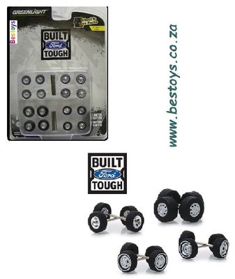 Greenlight Model Car Wheel Set Ford rubber tyres real riders accessories diorama