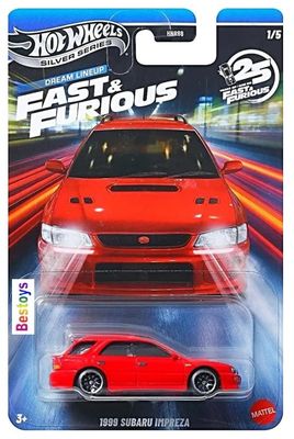Hot Wheels Silver Series Fast &amp; Furious Set HNR88 Nissan Ford Mustang Subaru Chevy Fleetline Camaro