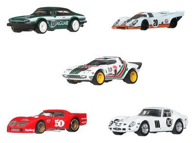 Hot Wheels Car Culture Set FPY86 Vintage Racing Jaguar Ferrari 250 Lancia Porsche 917 Corvette Green