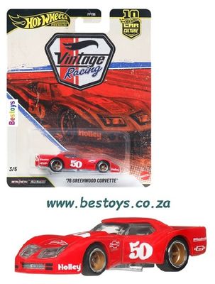 Hot Wheels Car Culture FPY86 Vintage Racing Chevy Chevrolet Corvette Greenwood 1976 No 50