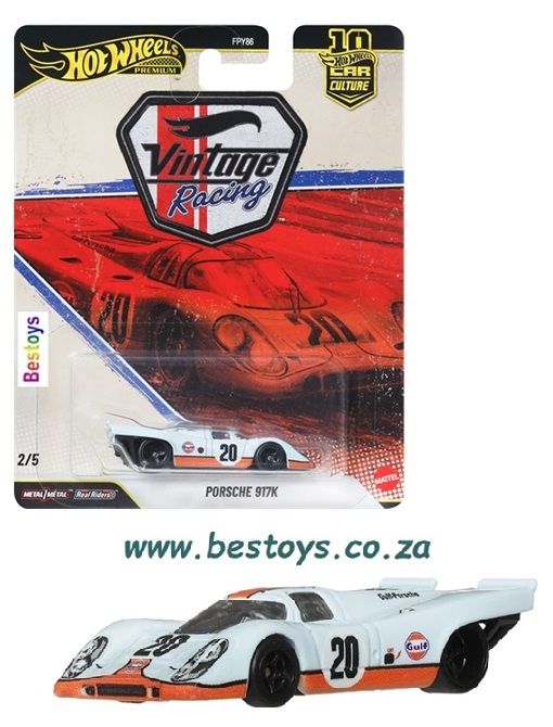 Hot Wheels Car Culture FPY86 Vintage Racing Porsche 917 K 917K No 20 "Gulf" Hot Wheels Car Culture FPY86 Vintage Racing Porsche 917 K 917K No 20 "Gulf"