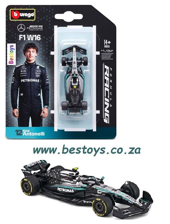 Burago 60161 Formula 1 F1 Mercedes Benz AMG Petronas W16 2025 GP Antonelli No 12