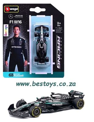 Burago 60161 Formula 1 F1 Mercedes Benz AMG Petronas W16 2025 GP Russell No 63