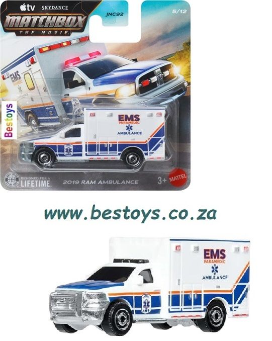 Matchbox The Movie Dodge RAM Ambulance 2019 "EMS" Matchbox The Movie Dodge RAM Ambulance 2019 "EMS"