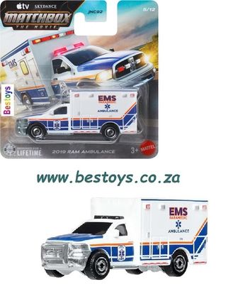 Matchbox The Movie Dodge RAM Ambulance 2019 "EMS" Matchbox The Movie Dodge RAM Ambulance 2019 "EMS"