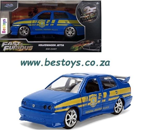 JADA Fast & Furious 25th Anniversary 24037 VW Volkswagen Jetta "Federal Highway Police" Movie Film JADA Fast & Furious 25th Anniversary 24037 VW Volkswagen Jetta "Federal Highway Police" Movie Film