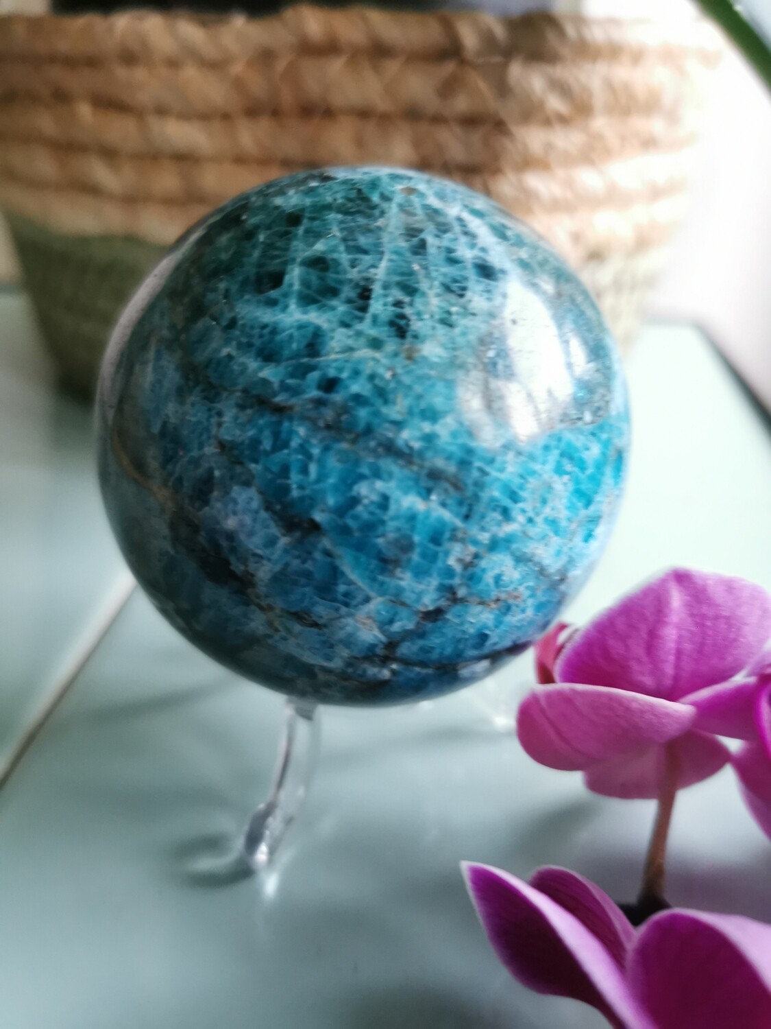 Apatit Kugel 6.5cm Brasilien-Edelsteine, Mineralien