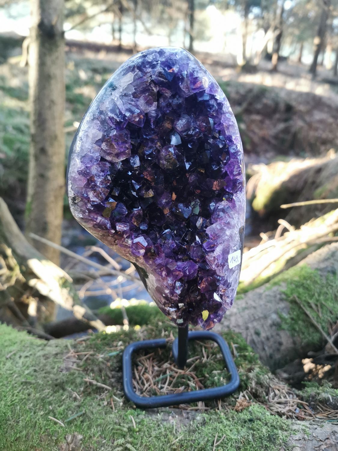 Amethyst Uruguay auf MetallstÀnder Amethyst Uruguay auf MetallstÀnder