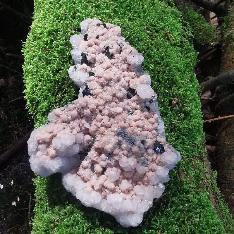 Rhodochrosit + Stilbit+ Bleiglanz -Mineralien, Kristalle, Raritäten