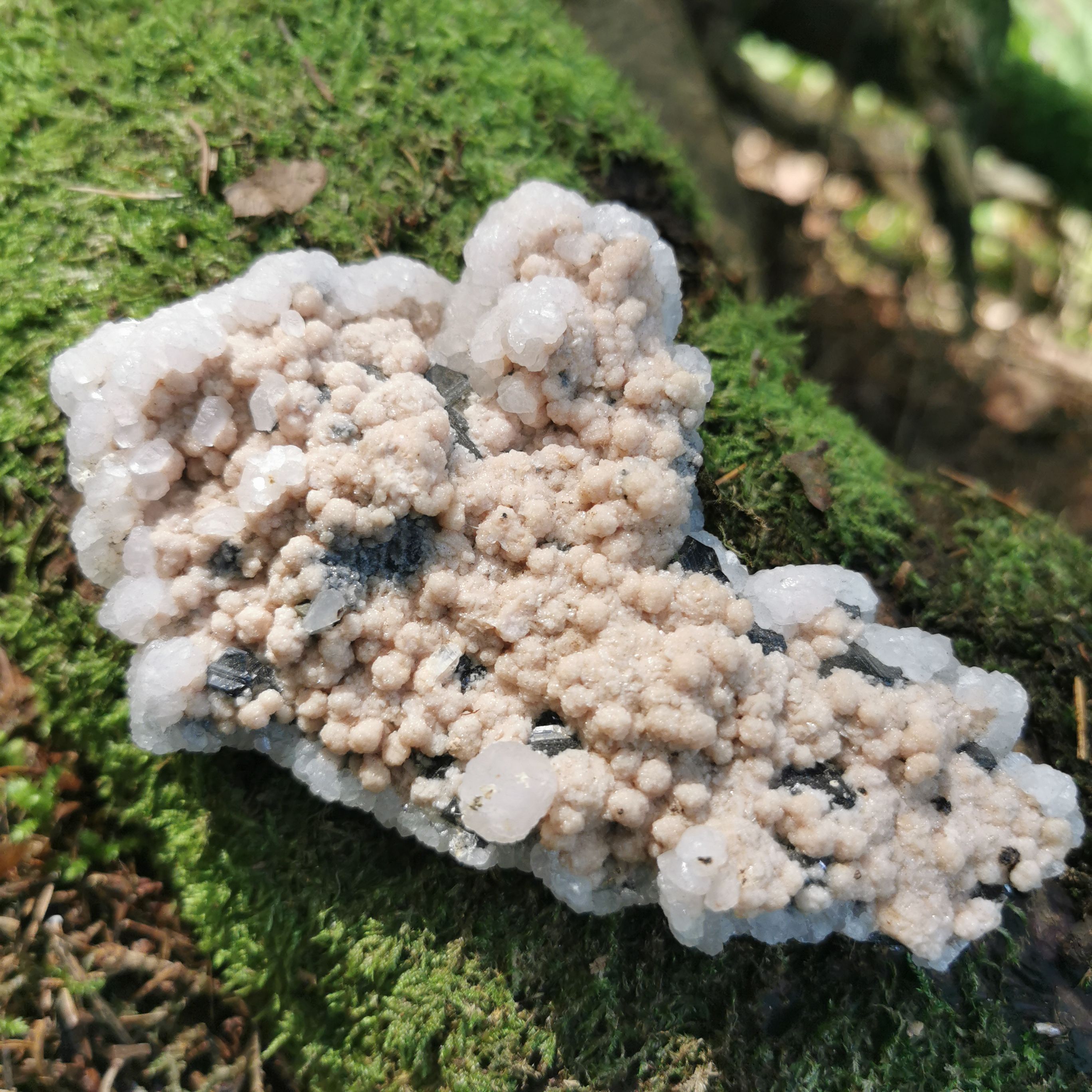 Rhodochrosit + Stilbit+ Bleiglanz -Mineralien, Kristalle, Raritäten