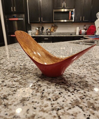 10 inch red and natural oak wing