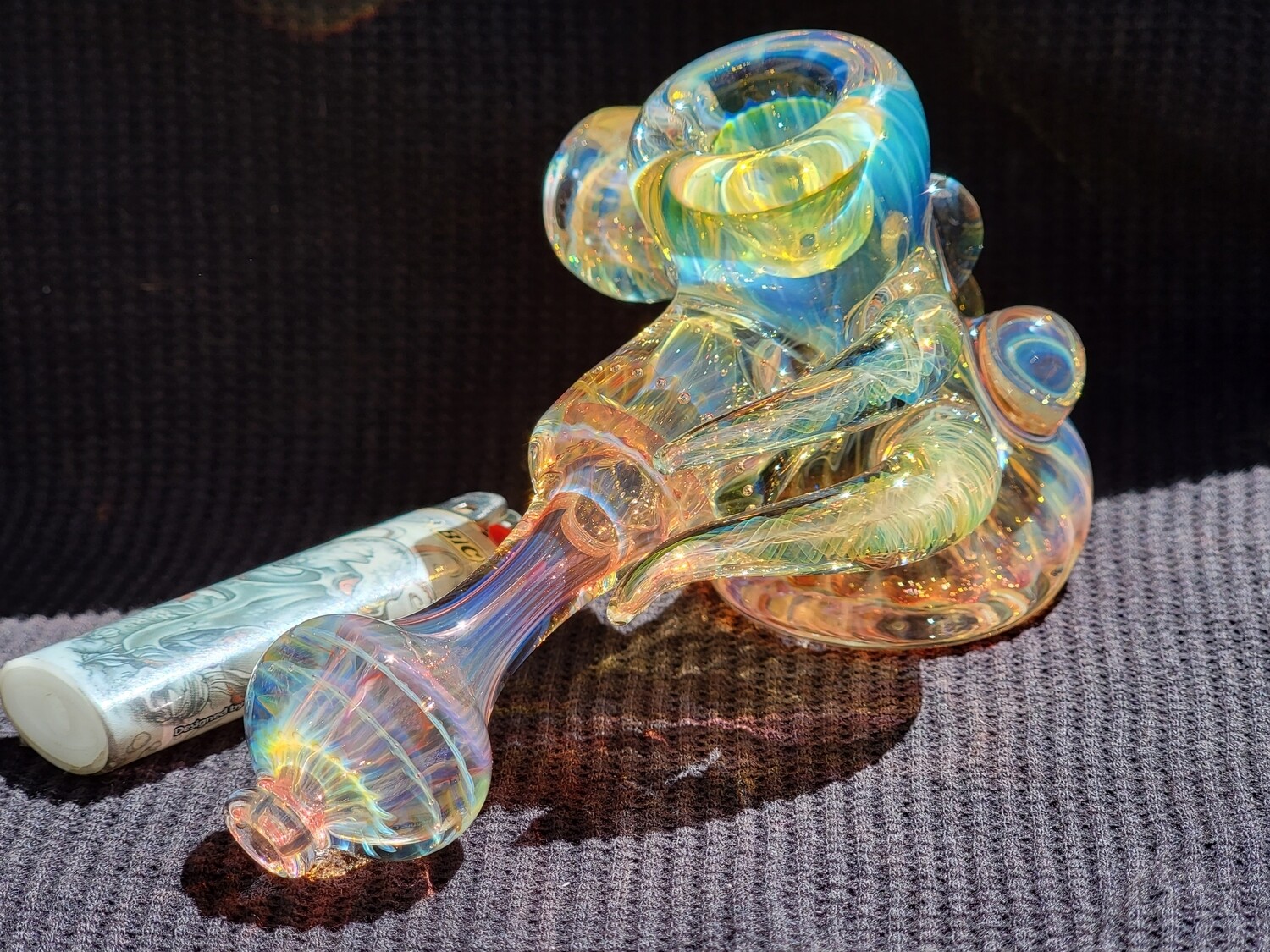 Handmade Collectible Glass Art Tobacco Pipe