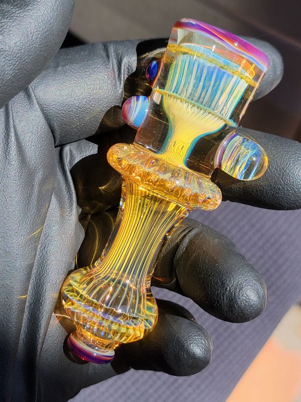 Heady Chillum Handmade  Collectible Glass Art Tobacco Pipe